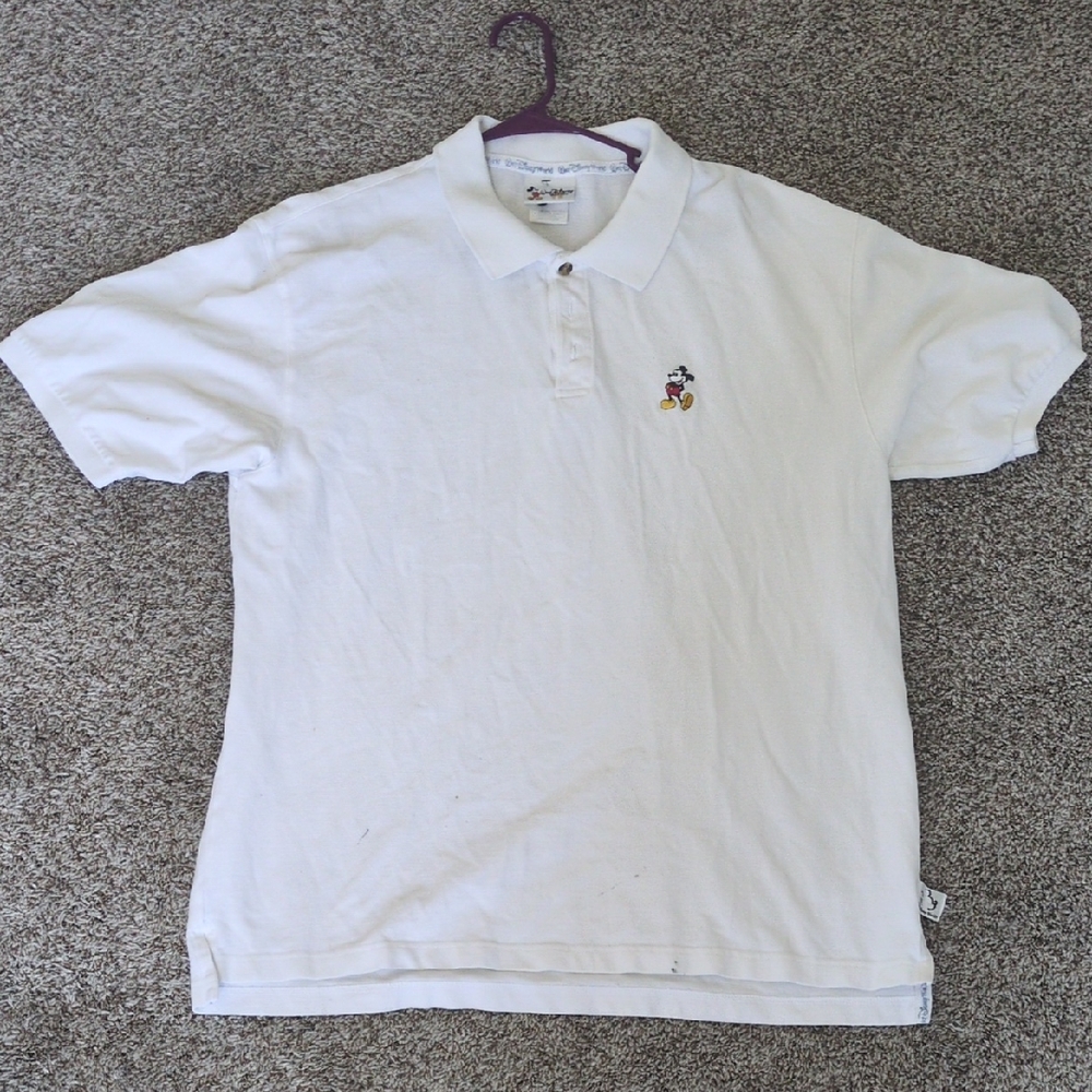 Vintage Walt Disney World Polo Shirt White Large